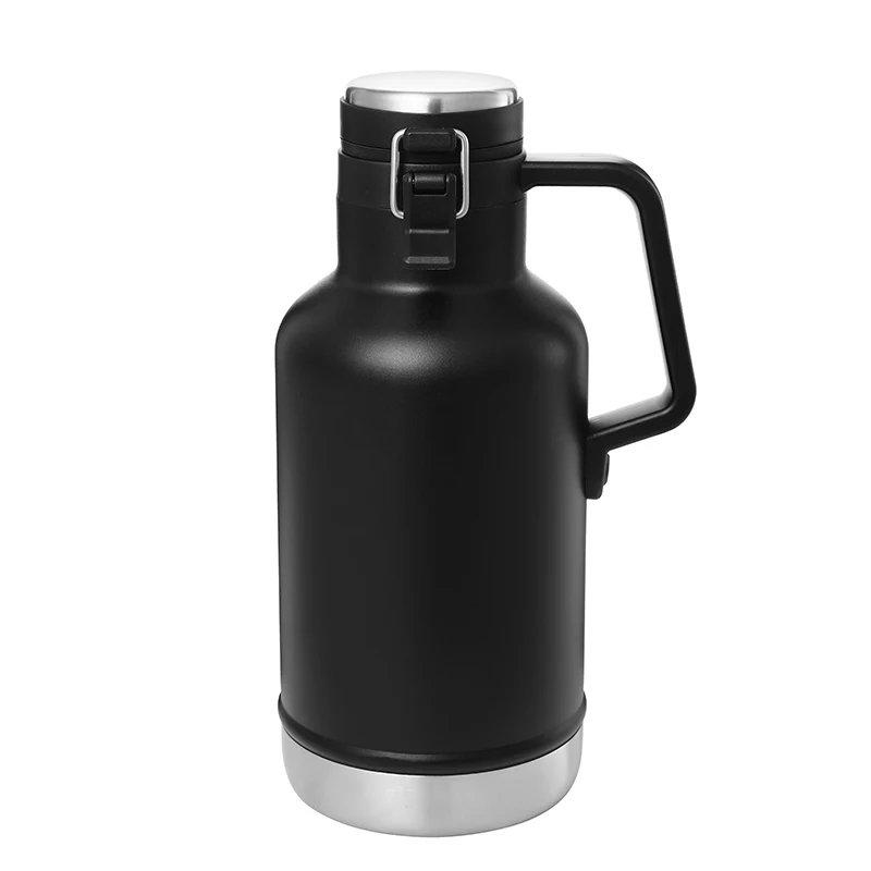 1.9L Stainless Insulated Beer Water Bottle Jug Growler Vacuum With Handle