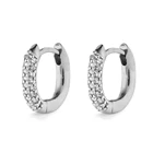 Jewellery Cz Gemnel Factory Sterling Silver 925 Jewellery Baby Wholesale Pave CZ Mini Oval Hoop Earring