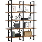 Steel Bookcase Wooden Double Metal Space Saving 5 Tier Storage Stainless Steel Book Rack Corner Bookcase