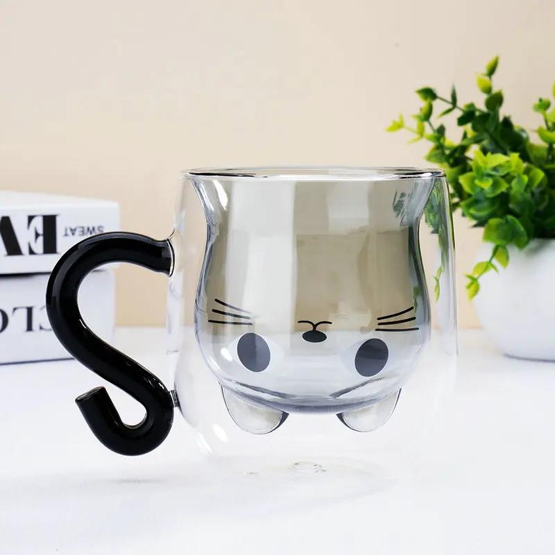 2023 new arrival gift idea cute cat glass mug drinking glass mugs and cup wholesale