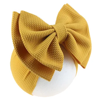 Hot sale children's knitting bubble cloth elastic headband baby double bow headband for kid baby hair accessories wholesale
