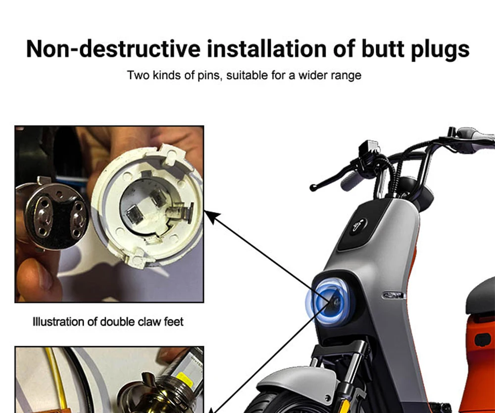 TECH-KING Super Brightness Projector Lens Light 12V-80V White yellow Universal H4 BA20D P15D Motorcycle LED Headlight Bulb Lamp