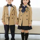 Name Brand Woven Good Elasticity Name Brand Shirts School Design Kids Summer Set Uniform