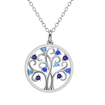 Creative Fashion 925 Sterling Silver Jewelry Women Fruit of Life Family Tree of my life Charms Pendant Necklace