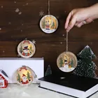 Wood Tree Led Hanging Wooden Led Light For Home Christmas Tree Decoration Santa Snowman Reindeer Weihnachts Deko
