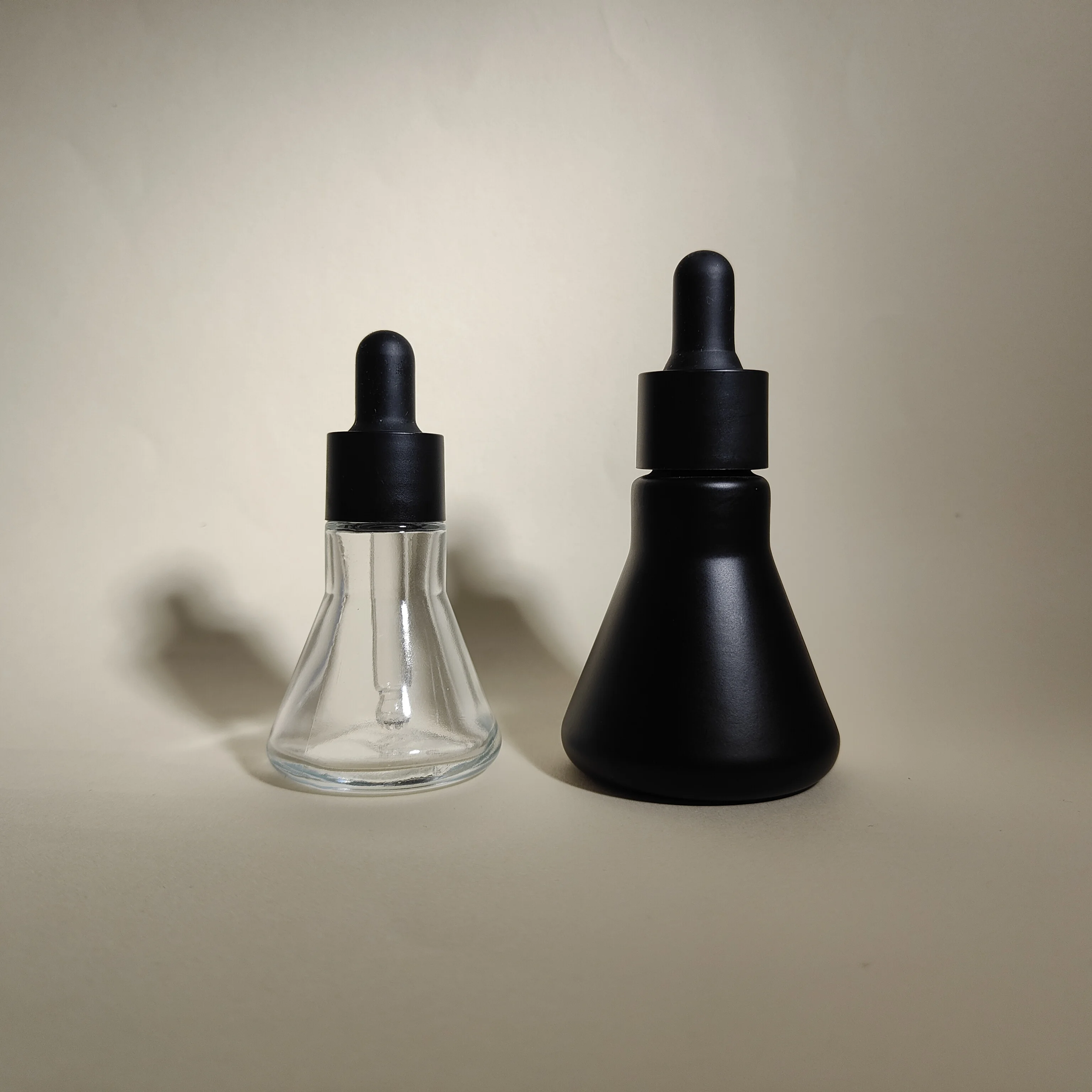 30ml luxury cone shape glass bottle with dropper for serum essential oil skincare cosmetic container screen printing surface-39