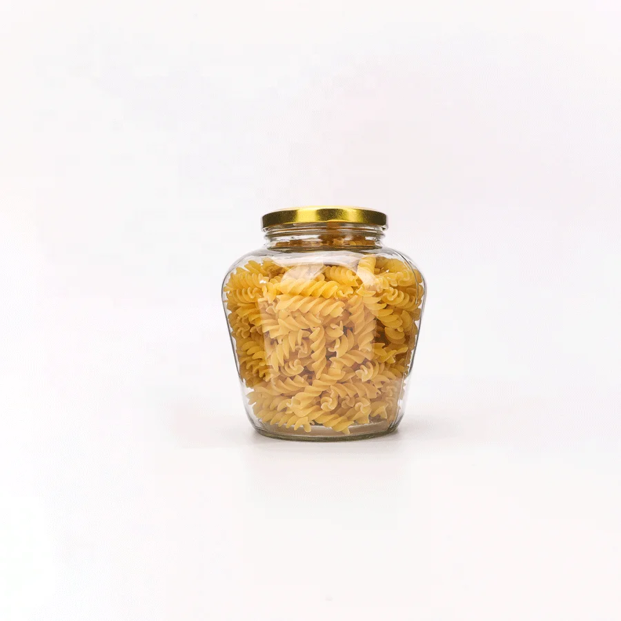 Large Pickles Canning Jar 670ml 960ml 1200ml Empty Earthen Jar with Gold Lids For Sauce Pepper Pickle Jam Honey Jelly