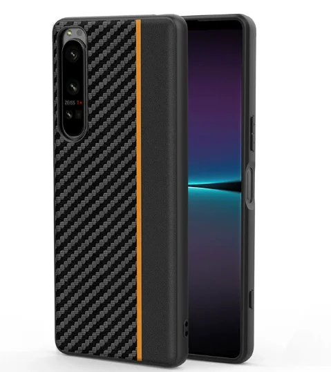 product laudtec carbon fiber mobile phone case for sony xperia1 iv mobile protective cover case ultra thin anti drop shockproof-3
