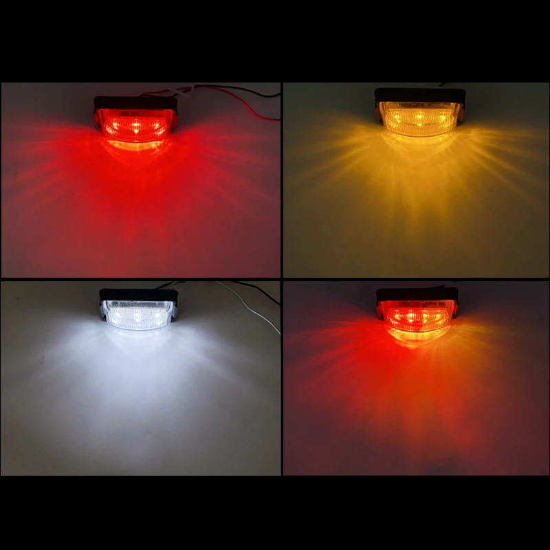 product 7cm 6led white 12v 8led red yellow two color wide pressure 12 24v truck trailer truck trailer side lamp-31