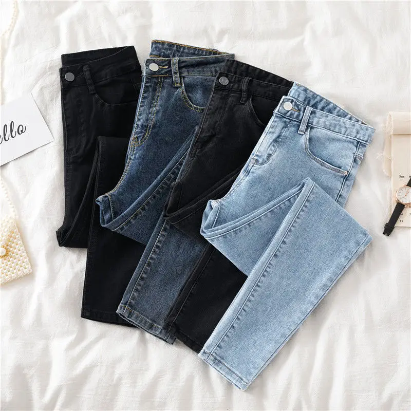 high quality used black white outfit two piece jean sets ladies plus size for fat usa 2xl--8xl sizes high waist jeans for women