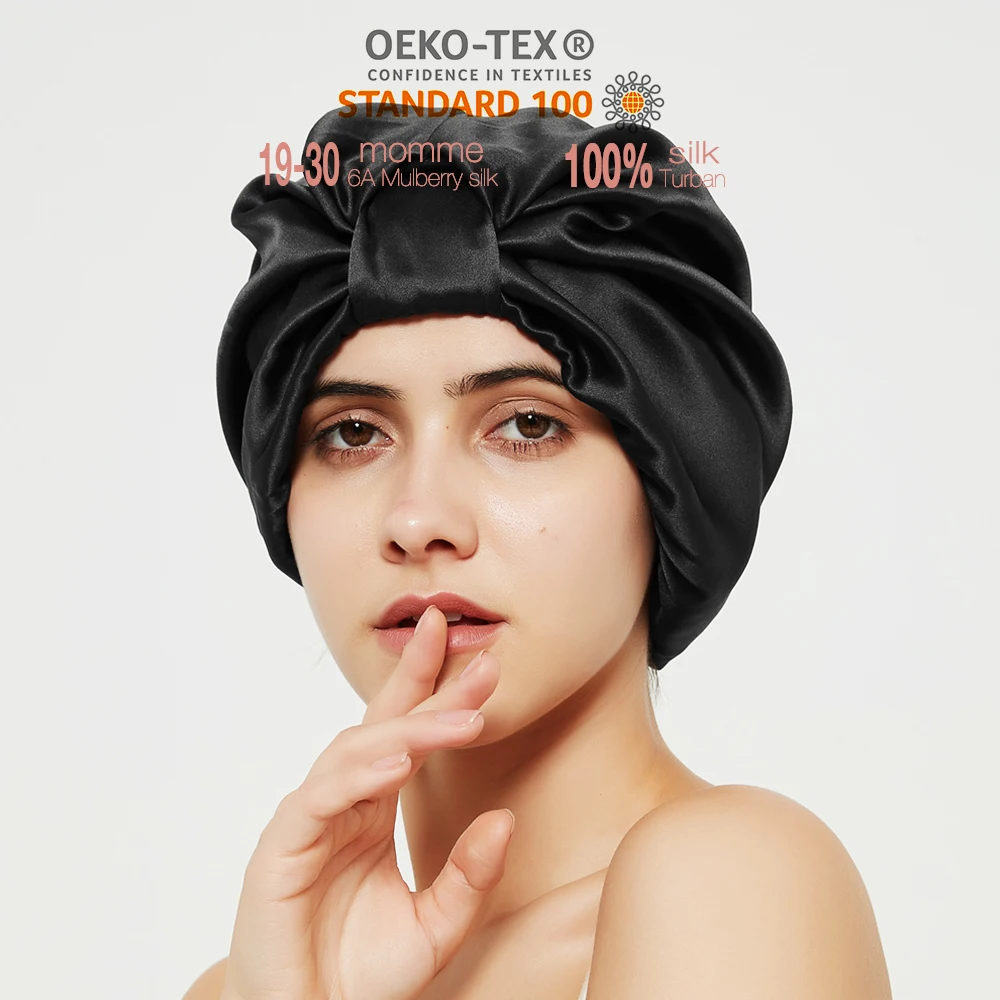 100% Mulberry Silk Sleep bonnet for Women Hair Care Pure Silk pillow case and bonnet set