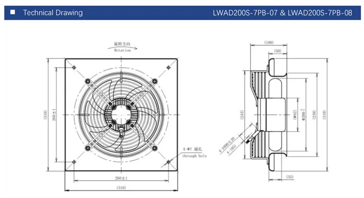 Axial Fan, 250, 120 V, Plastic - detail 24