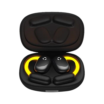 OWS Open Wireless Earbuds LED Light Hi-Res Sound Noise Cancellation Air Conduction Ear Clip for 5.4 IPX4 Waterproof JL