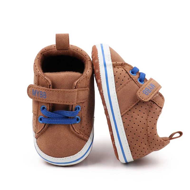Autumn Spring Soft Sole Newborn Baby Boy Shoes Light Weight Anti-Slippery Suede Material Toddler Shoes for Boys supplier