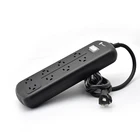 Black Power New Product Listing American Standard Socket Black 3 Holes Waterproof Power Strip Prevent Electric Shock