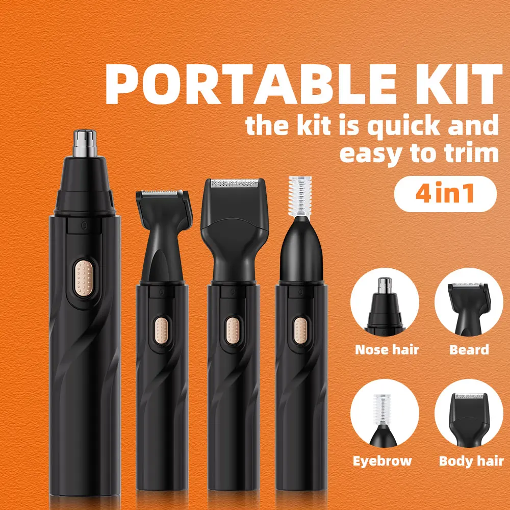 Portable Four-in-One Home Hair Salon Electric Shear New Charging Eyebrow Trimmer Nose Ear Hair Trimmer for Household RV Car Use details