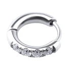 Hoop Earring Self Piercing Earrings Fashion ASTM F136 Titanium Zircon Circle Huggie Hoop Earring Piercing For Women