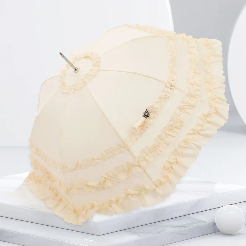 DD1490 European Style Cosplay Lolita Princess Umbrella Sunshade Retro Parasol Bride Wedding 3 Layer Lace Umbrella