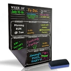 Fridge Magnetic Custom Fridge Dry Erase Weekly Monthly Black Whiteboard Magnetic Calendar Magnetic Organizer Board