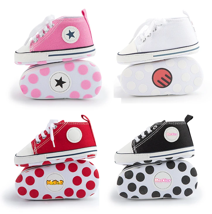 Hot Selling Designer wholesale Canvas Shoes Newborn Sneaker First Walker Crib Baby Shoes