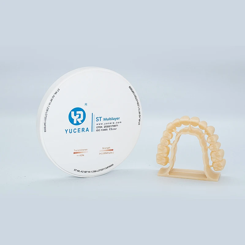 YUCERA ST Multilayer Yucera Pre Sintered Zirconia Dental Ceramic Materials Multilayer With 16 Colors