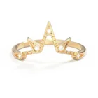 14k Gold Diamond Gemnel 2022 925 Sterling Silver 14k Gold Plated Diamond Women Star Band Ring