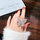 Ring Rings Ring Ring Luxury Open Index Finger Butterfly Adjustable Ring Stainless Steel Butterfly Ring