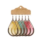 Earrings Wholesale Retro Geometric Earrings Bohemian Drop Round Hand-woven Tassel Earrings Set