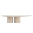 Oval Nordic Modern Italian Style Living Room Travertine Oval Coffee Table