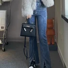 Jeans Very Popular With European And American Women Cathy Washed Blue Skinny Slit Jeans