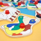 2021 Hot Sale Children Educational Animal Colorful Magnetic Tangram Toys Eco-friendly Wooden Puzzle Book