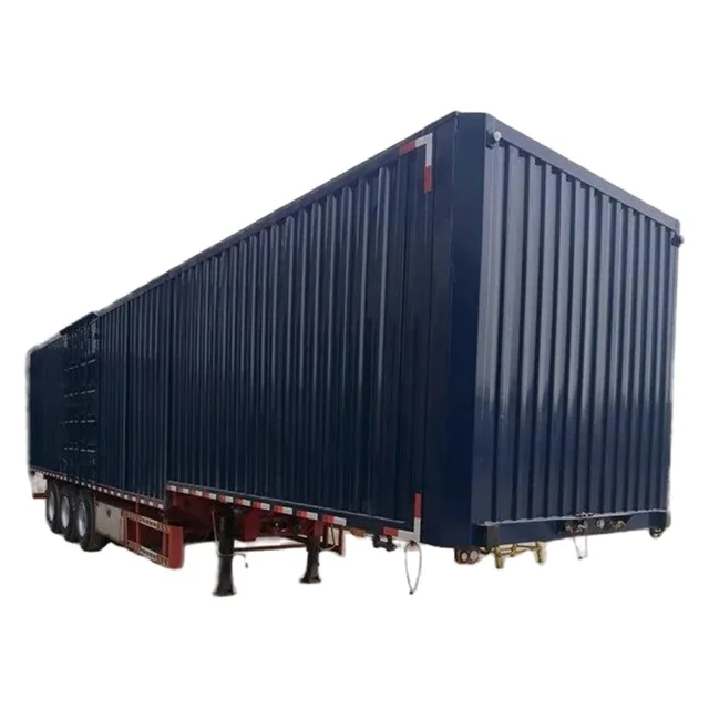 Yalong 2 3 4 axle 40ft utility box cargo trailer van semi trailer Truck Cargo Container Trailer Box Semi truck Factory price
