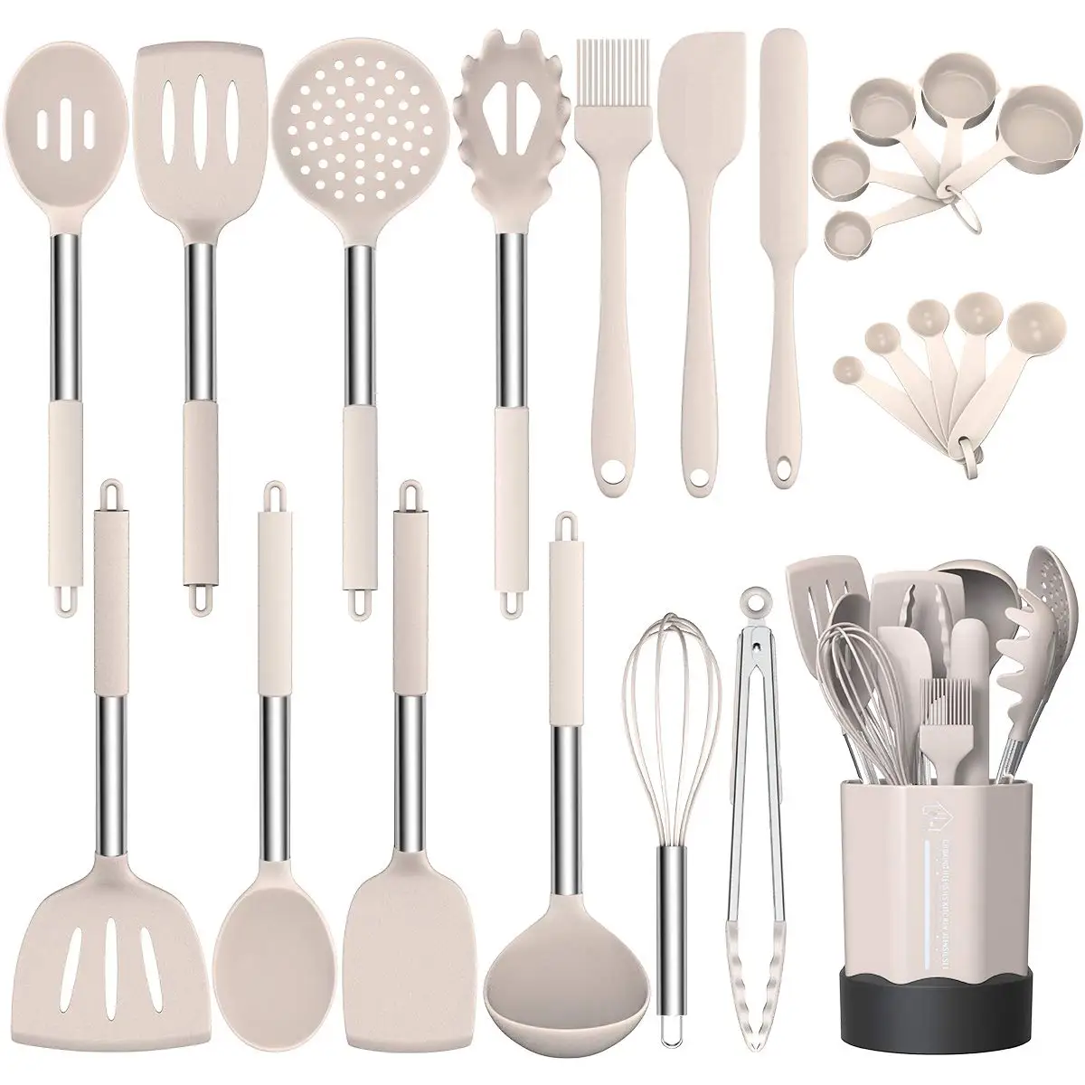 Heat Resistant Silicone Cooking Utensil Set 24 Piece Silicone Support For Spoon And Utensils