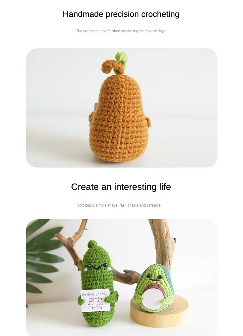 1pc Handmade Crochet Vegetable & Fruits Doll Ornament With Funny Positive  Energy Potato Shape