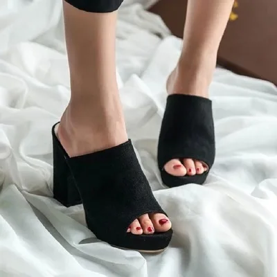 New 10.5cm high heel slippers women slipper handmade thick heel sandals waterproof platform fish mouth women's shoes