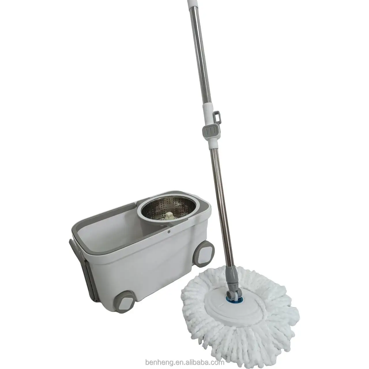 360 Rotary Microfiber Mob Set Steel Pole with Bucket and Wheels, Hands-Free Floor Cleaning Spinning Mop, Hot Sale in Brazil