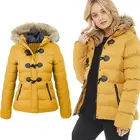 Jacket Autumn And Winter New Style Short Hooded Warm Coat Horn Buckle Women's Padded Jacket