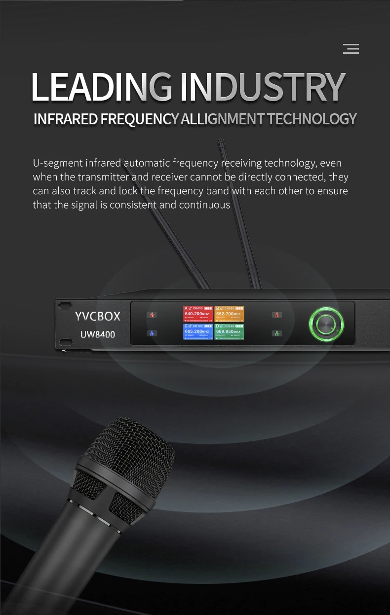 high end  4x 100 pro quad cordless handheld wireless microphone system professional ktv for business karaoke system