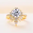 Gold Ring Factory Direct Sales High Carbon Drills Gold Zircon Ring Diamond