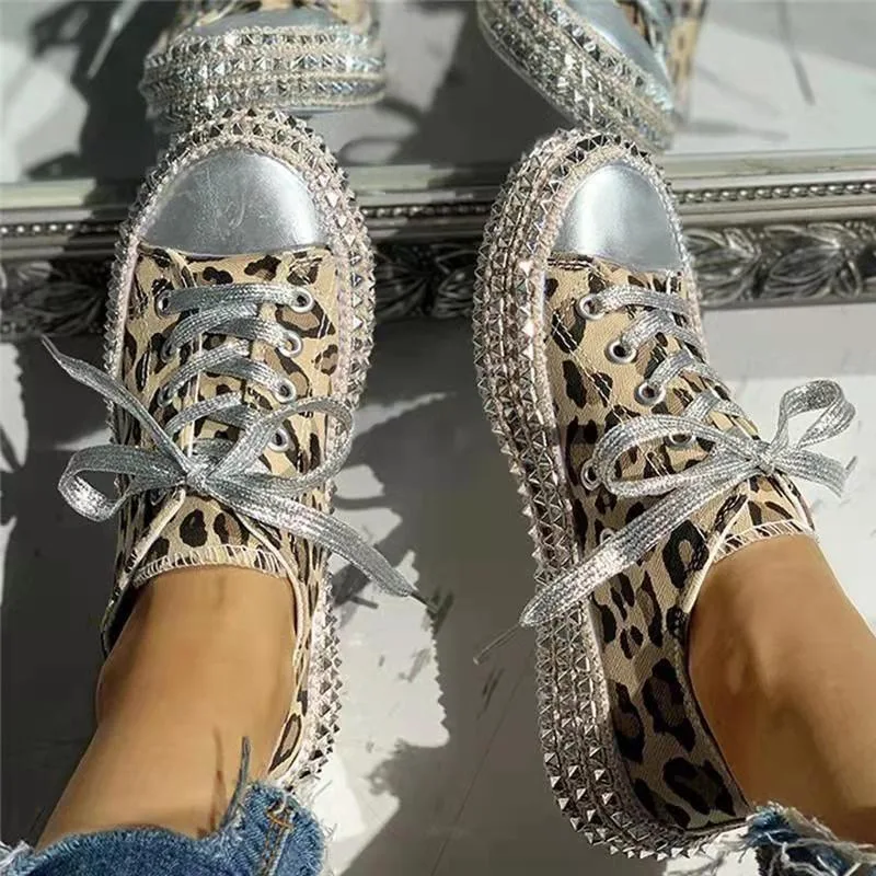 womens leopard canvas shoes