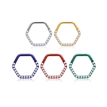 G23 Titanium Nose Ring Hoop Earring For Women Piercing Jewelry Lip Ear Ring Hoop Mixed Color Body Clips Hing
