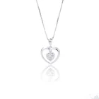 Sterling Silver Wholesale Mini Heart Shaped S925 Sterling Silver Necklaces With Cubic Zirconia