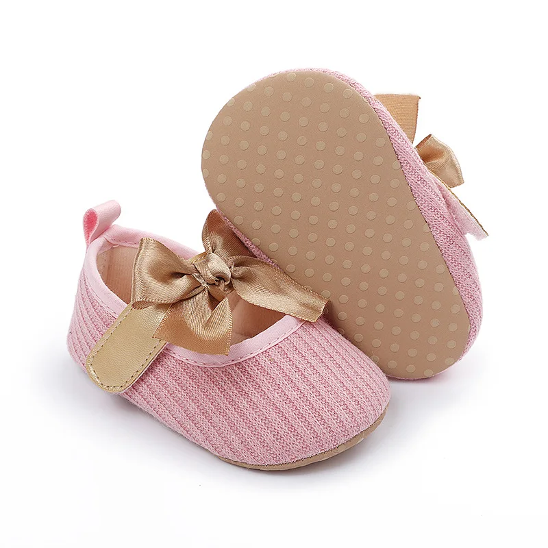 Hot Selling Soft Sole Bow Cotton Baby Newborn Infant Girl Shoes Babies Shoes for Girls manufacture