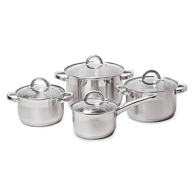 8pcs Saucepan Stainless Steel Cooking Pots With Casserole For Kitchen Cooker Buy Cooking Pot Cooking Pots Set Stainless Steel Cooking Pots Product On Alibaba Com