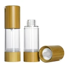 Bottle Vacuum 15ml 30ml 50ml Bamboo Emulsion Lotion Airless Pump Bottle
