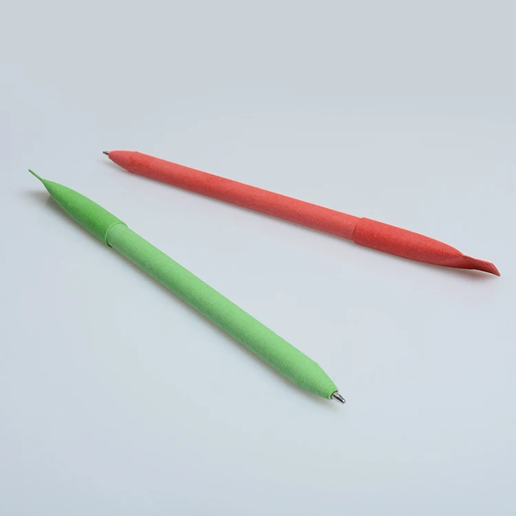 Custom Logo Promotional Eco Kraft Paper Pen with Cap with Rolling Paper