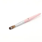 Round Nail Brush 100% Kolinksy Sable Hair Acrylic Nail Brush Pink Wooden Polish Crimped Round Brush