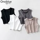 Tops Sleeveless Top 2021 Summer Cotton Crop Tank Tops For Women Custom Sleeveless Cute White Tank Top