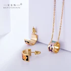Earring Wholesale High Quality Women Gold Plated Enamel Necklace Earring Sets Rings Necklace For Girls Women