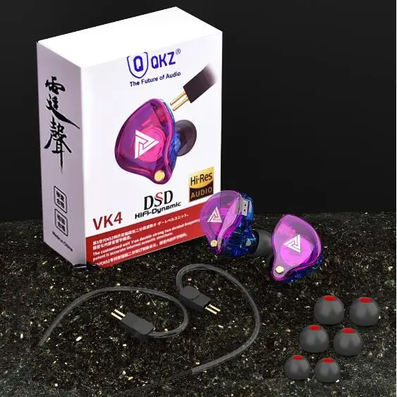 QKZ VK4 HiFi Anchor Headset In-Ear Earphones Mobile Music Line Control Subwoofer Headphones